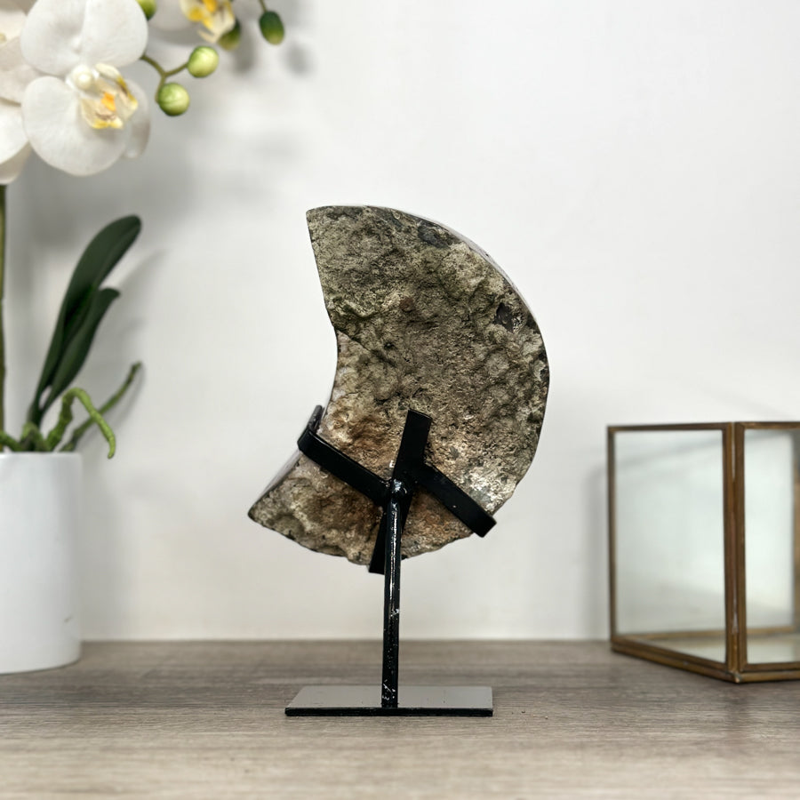 Uruguayan Amethyst Moon Shape Crystal - MWS2579