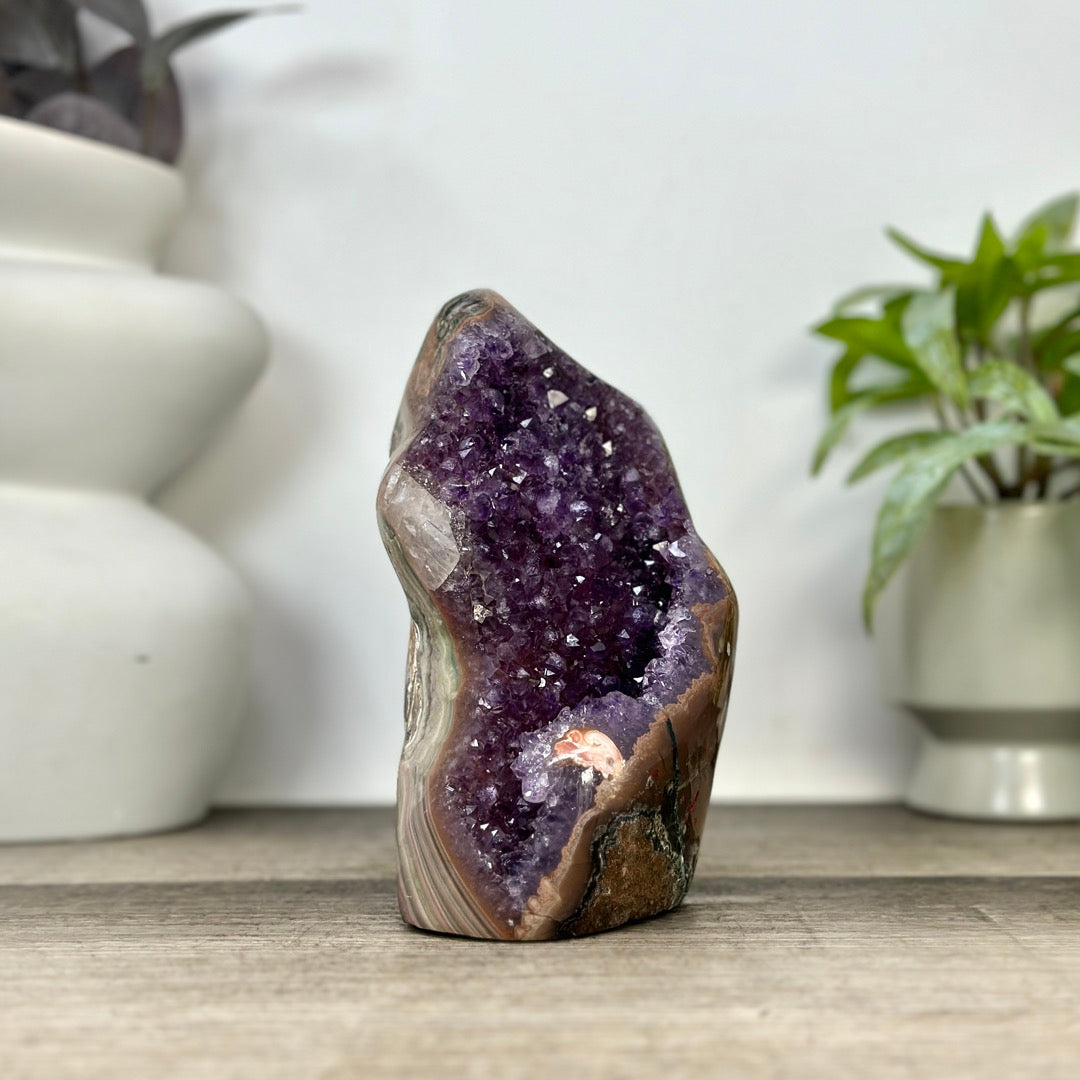 Unique Natural Amethyst Geode with Collection Grade Calcite Specimen - CBP1391