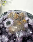 Uruguayan Amethyst Geode full of Stalctites on Metal - MWS2719