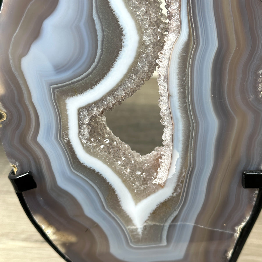 Stunning Blue Banded Agate Slice Portal - MWS2112