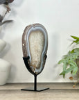 Stunning Natural Agate & Quartz Slice on Stand - MWS3245