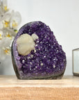 Amethyst Crystal with Unique White Calcite Formation - CBP1159