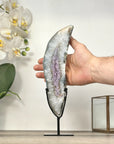 Amethyst & Quartz Geode Slice on Metal Stand - MWS2925