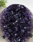 Top Grade Natural Amethyst Crystal Cluster on Metal Stand – Deep Purple Specimen from Uruguay - MWS2412