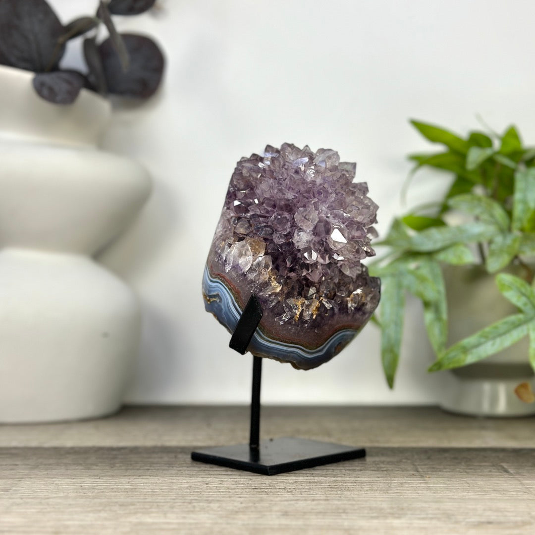 Natural Amethyst Stalactite Flower Formation on Stand - MWS3285