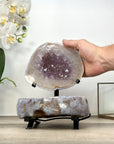 Natural amethyst Jewelry Box on Metal Stand - MWS2978