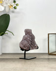Amethyst Crystal Cluster on Metal Stand – Light Purple Quartz Display Piece - MWS2886