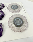 High-Quality Amethyst & Blue Agate Stalactite Slices for Jewelers - Wholesale Bulk Pack - STS0008