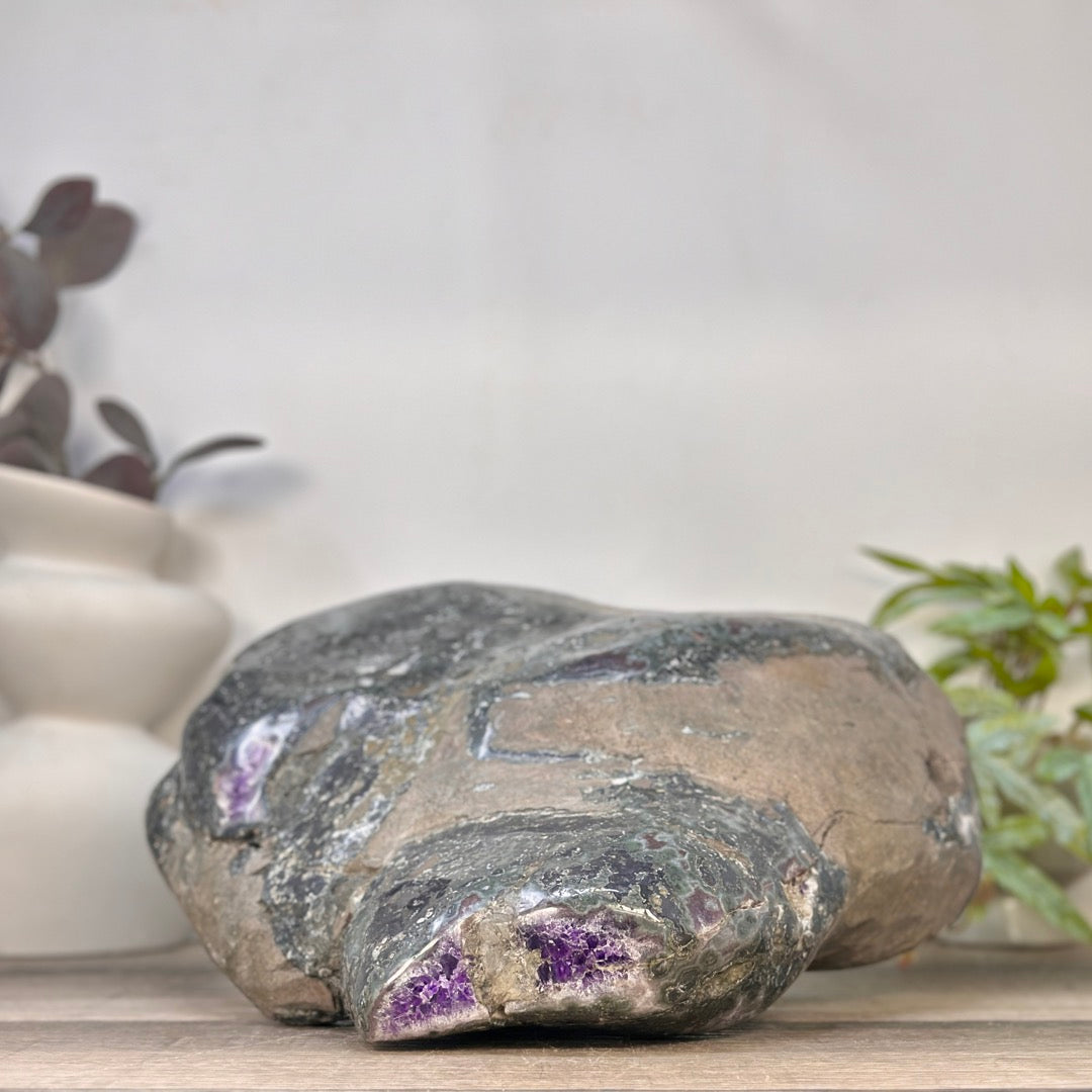 Huge Natural Amethyst Geode with Calcite Formations - STGE0089