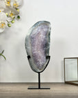 Natural Quartz Stone Slice on Metal Stand - MWS3014