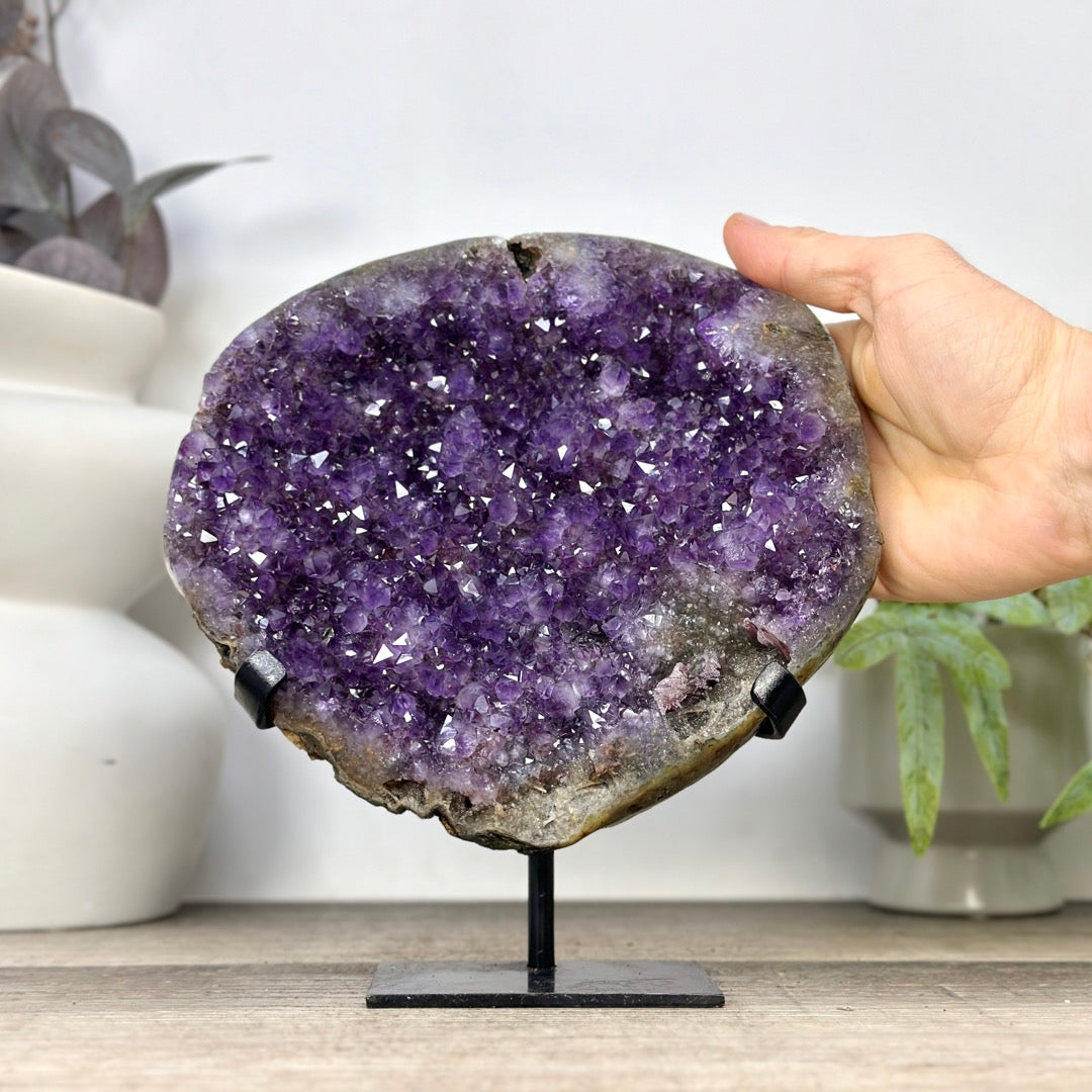Top Grade Natural Amethyst Specimen on Metal Stand - MWS3359