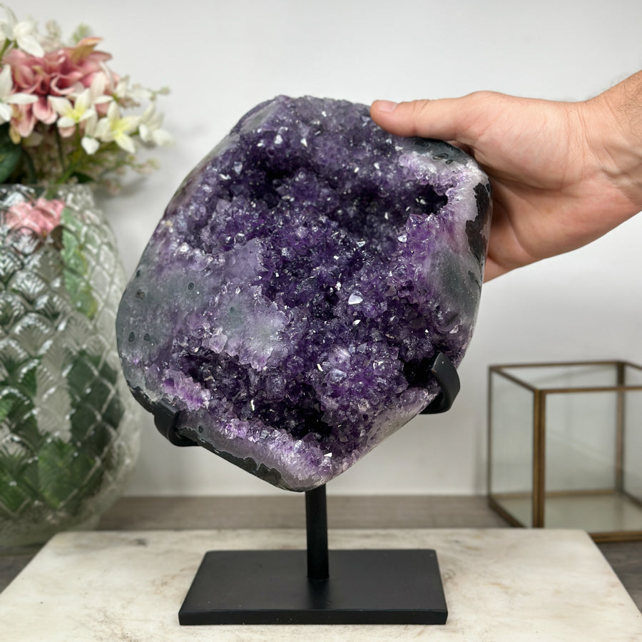 Stunning Natural Amethyst Geode with Unique Crystal Formations - AWS1259