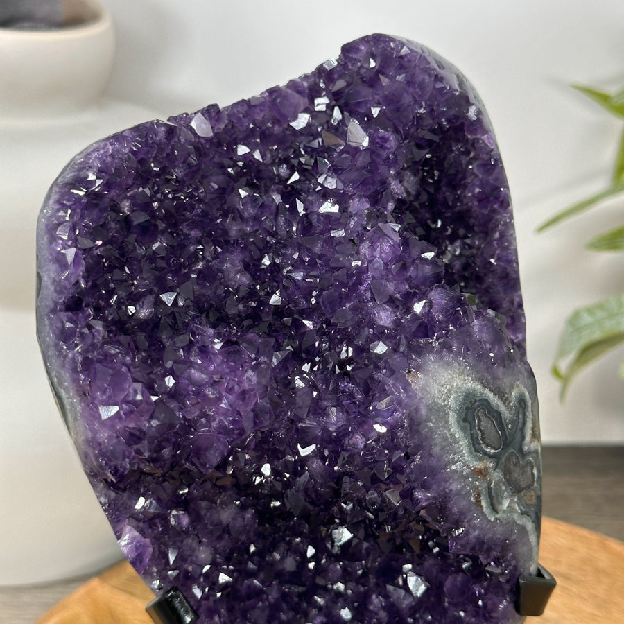 Premium Quality Amethyst Crystal Cluster – Natural Specimen on Stand - MWS3057