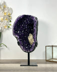 Top Quality Amethyst Geode With Calcite on Metal Stand - MWS2752