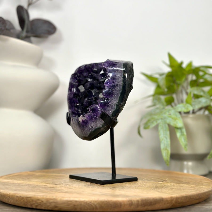 Uruguayan Amethyst Geode on Metal Stand - MWS3047