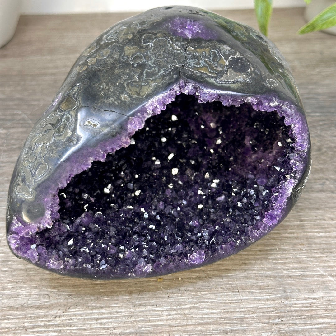 Uruguayan Amethyst Geode with Polished Shell - STGE0090