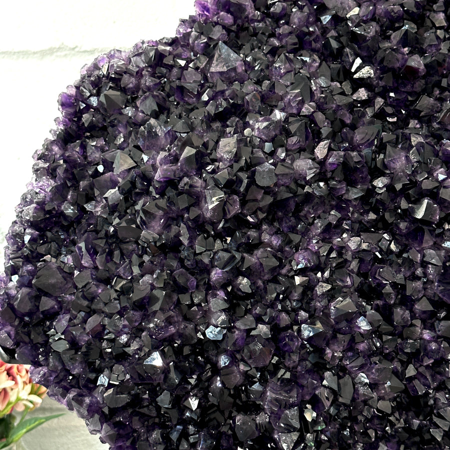 Natural Amethyst Crystal Cluster, Masive Top Quality Stetement Piece - Premium Stand Included - MWS2760