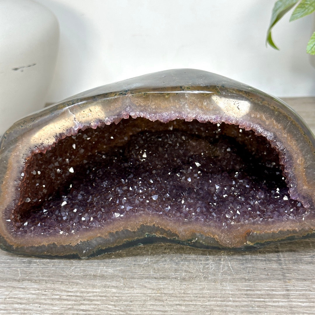 Natural Amethyst Geode with Agate Shell - STGE0112