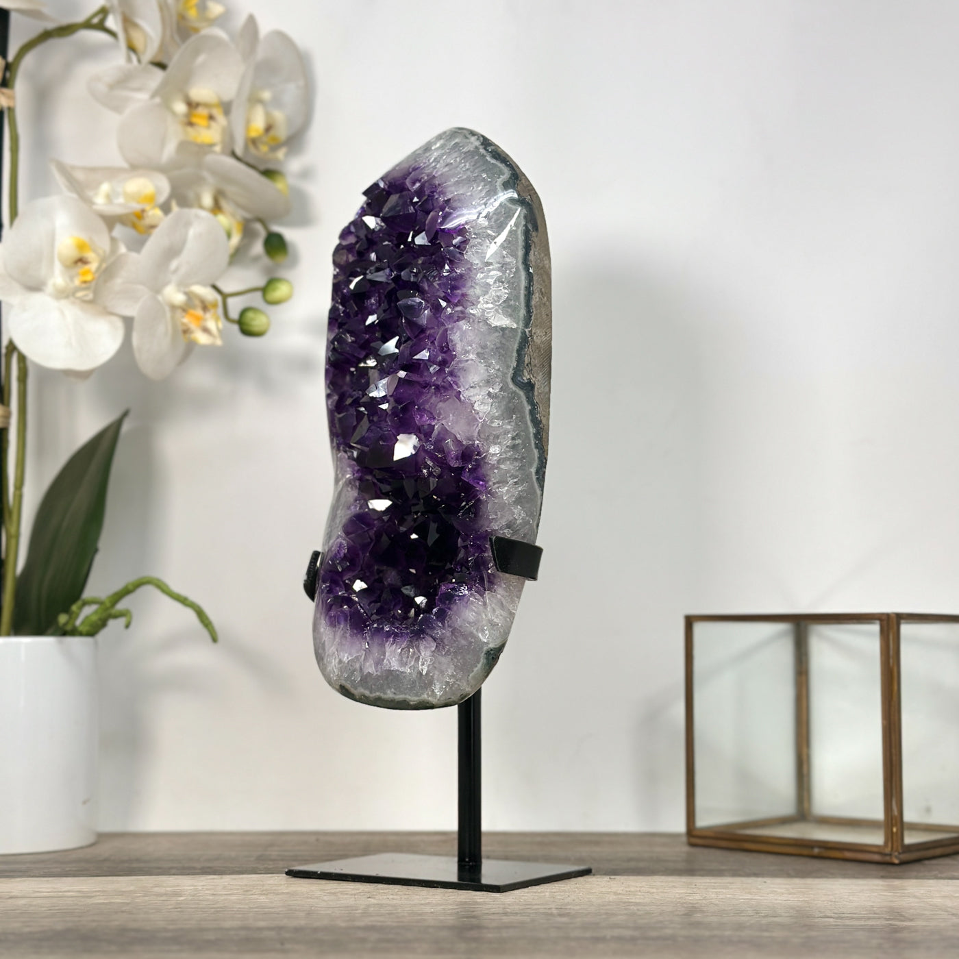 Large Amethyst Crystal Cluster on Stand for Home Decor Display - MWS2685
