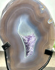Natural Agate & Amethyst Geode Slab on Metal Stand - MWS3240