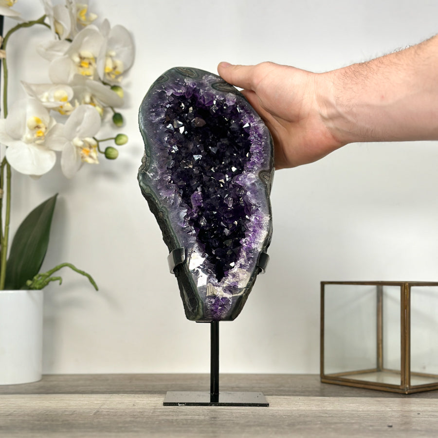 Amethyst Geode with Dark Purple Crystals for Home Decor Display - MWS2642