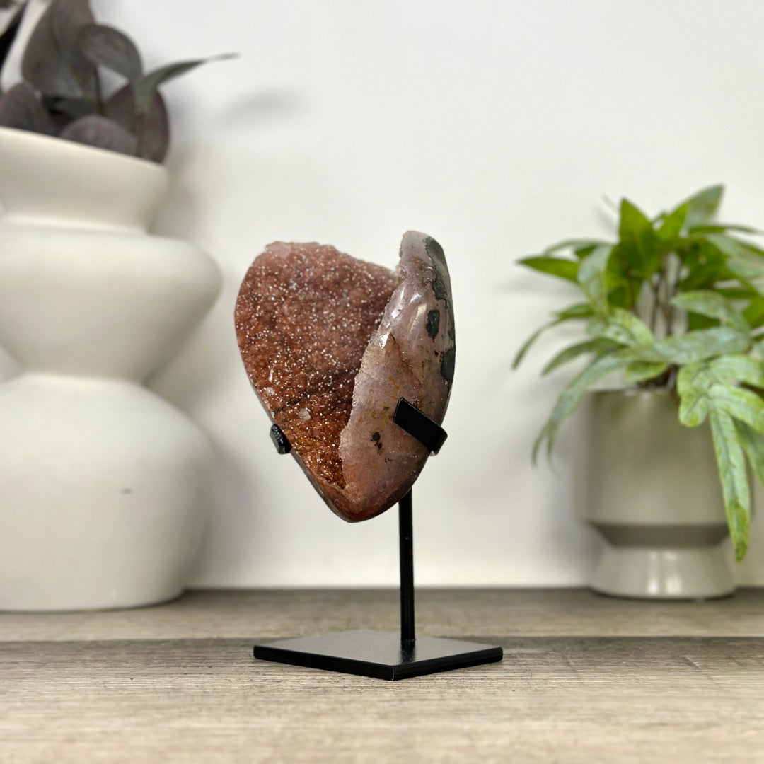 Natural Fire Quartz Cluster on Stand - MWS3369