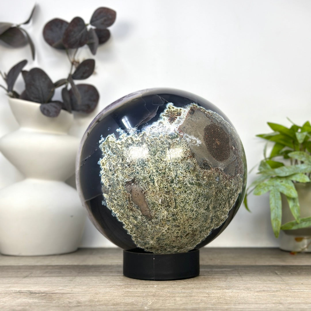 Huge XXL Amethyst &amp; Agate Sphere Geode - SPH0237