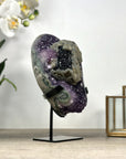 Stunning Amethyst Cluster with Unique Calcite & Black Hematite Formation - MWS2337