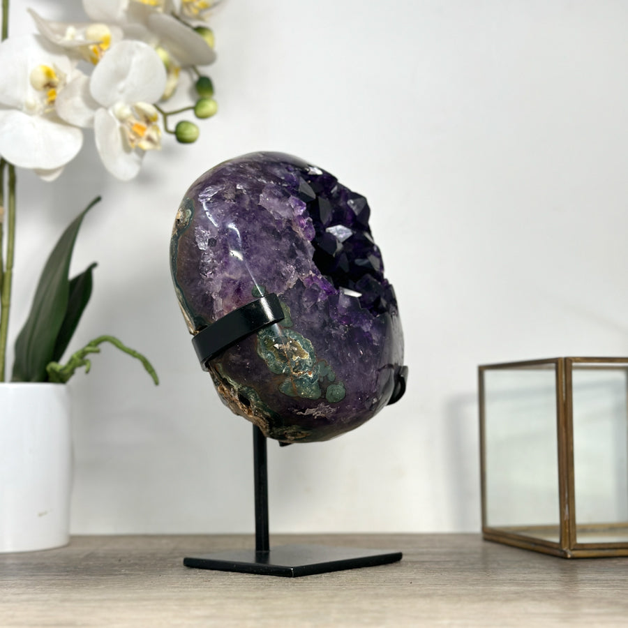 Deep Purple Amethyst Geode with Large Crystals - MWS2432