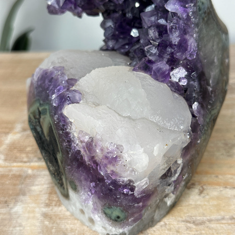 Natural Amethyst Cathedral with Calcite Crystal - CBP1130