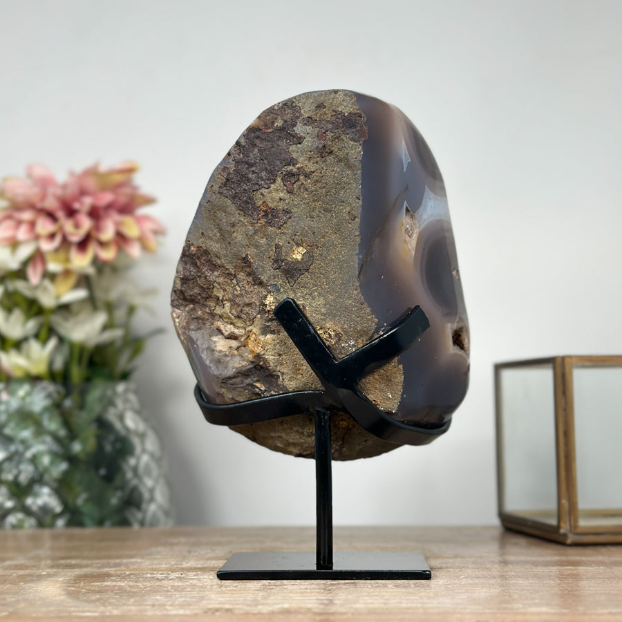 Natural Agate &amp; qartz Druzy Crystal Freeform - MWS1192