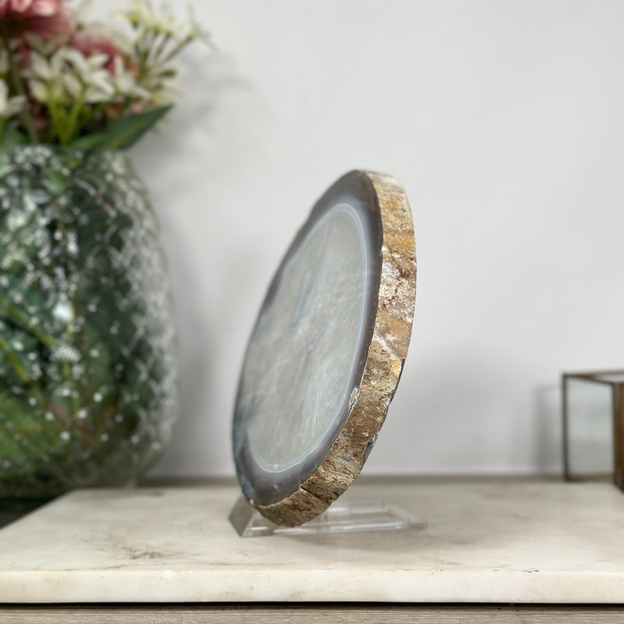 Large Quartz &amp; Agate Stone Tray for Home Decor - SLC0017
