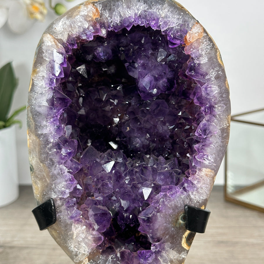 Natural Top Quality Amethyst Geode on Metal Stand - MWS3021