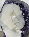 Huge Calcite Crystal Formation on Deep Purple Amethyst Cluster - MWS2314