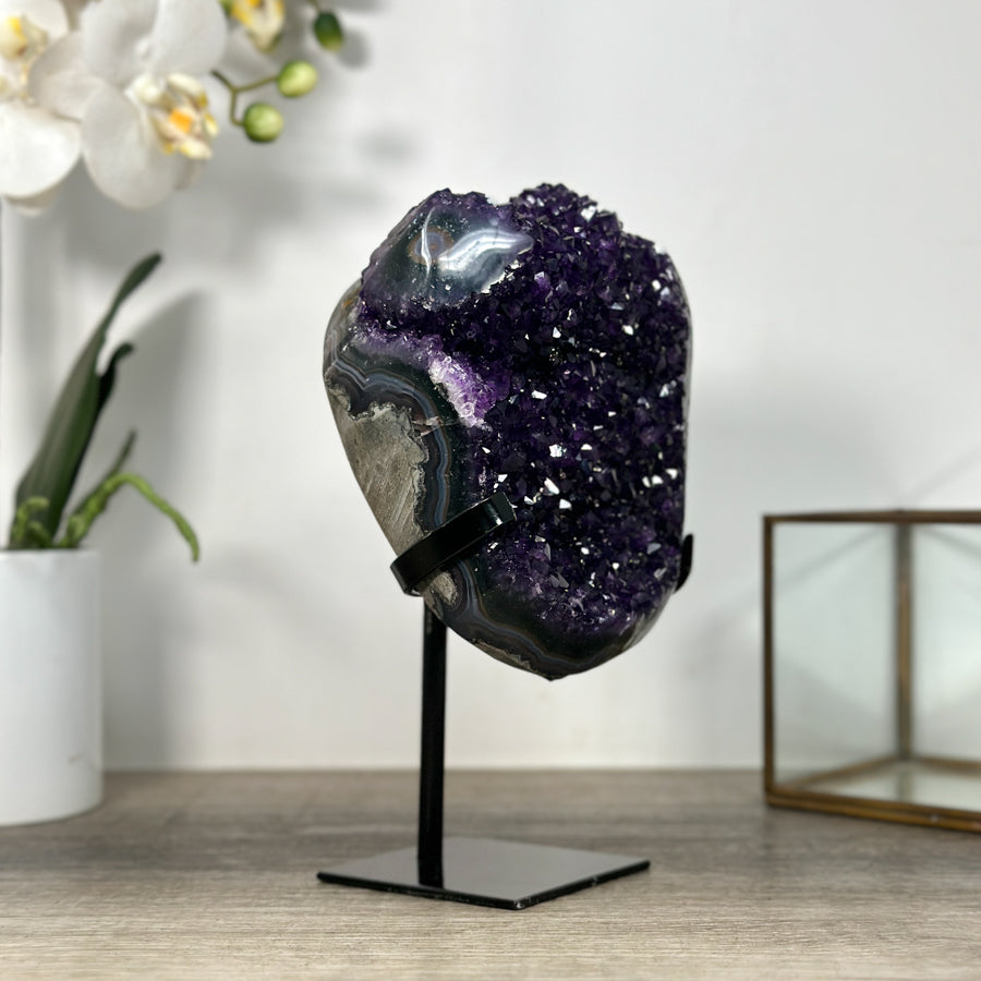 Top Grade Natural Amethyst Crystal Formation - Stand Included - MWS2479