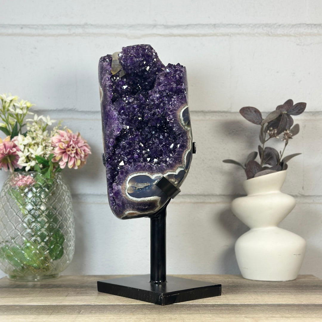 Huge 15 in Tall Amethyst &amp; Agate Statement piece from Uruguay - MWS3407