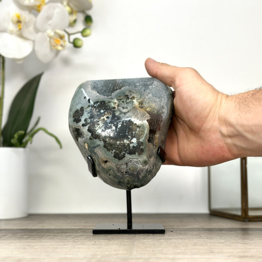 Rare Natural Quartz Druzy Geode with Hematite Formation - MWS2867