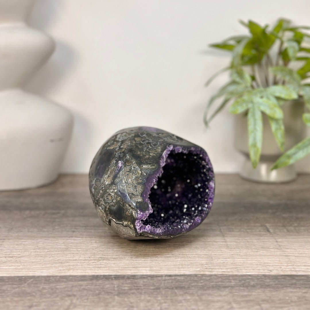 Uruguayan Amethyst Geode with Polished Shell - STGE0090
