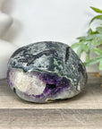 Natural Deep Purple Geode with Green Jasper Shell - STGE0047