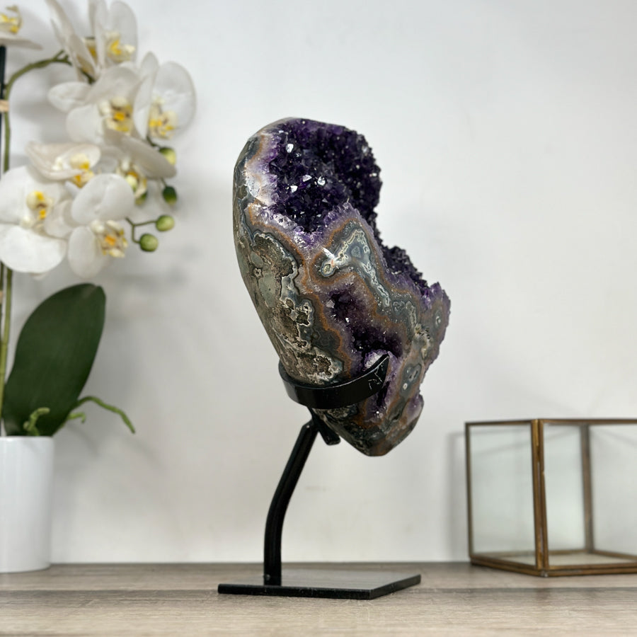 Amethyst Geode with Deep Purple Crystals and Natural Banding - MWS2934