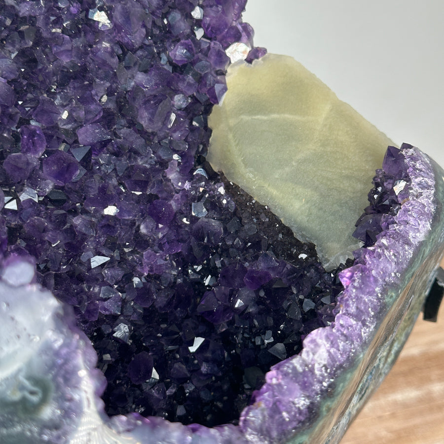 Natural Amethyst Geode with Large Calcite Formation - MWS1845