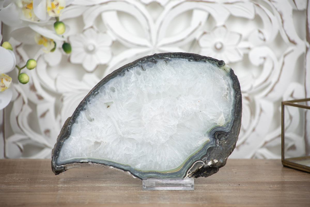 Natural Quarta &amp; Green Jasper Slice Tray for Home Decor - SLC0018
