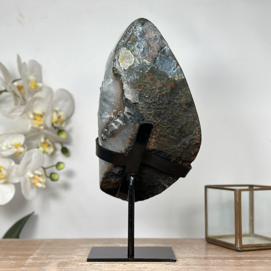 Top Quality Green Sugar Amethyst Specimen with Calcite inclusions - MWS1824