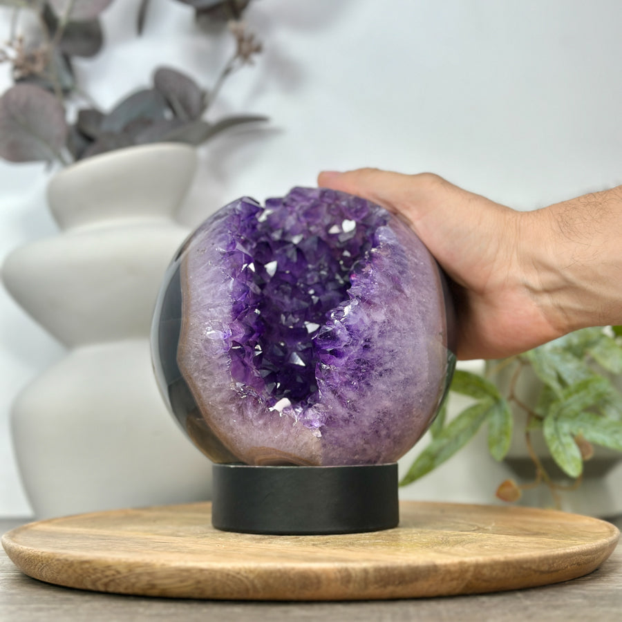 Top Grade Uruguayan Amethyst Agate Large Sphere Geode - SPH0167