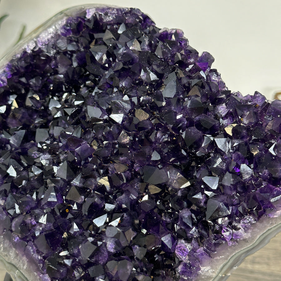 Natural Amethyst Crystal Specimen With Blue Banded Agate – Unique Purple Display Piece for Home Decor - MWS2502