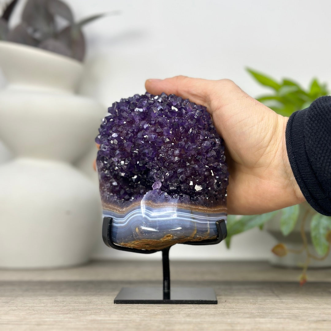 Natural amethyst Cluster on Stand For Home Decor - MWS3302