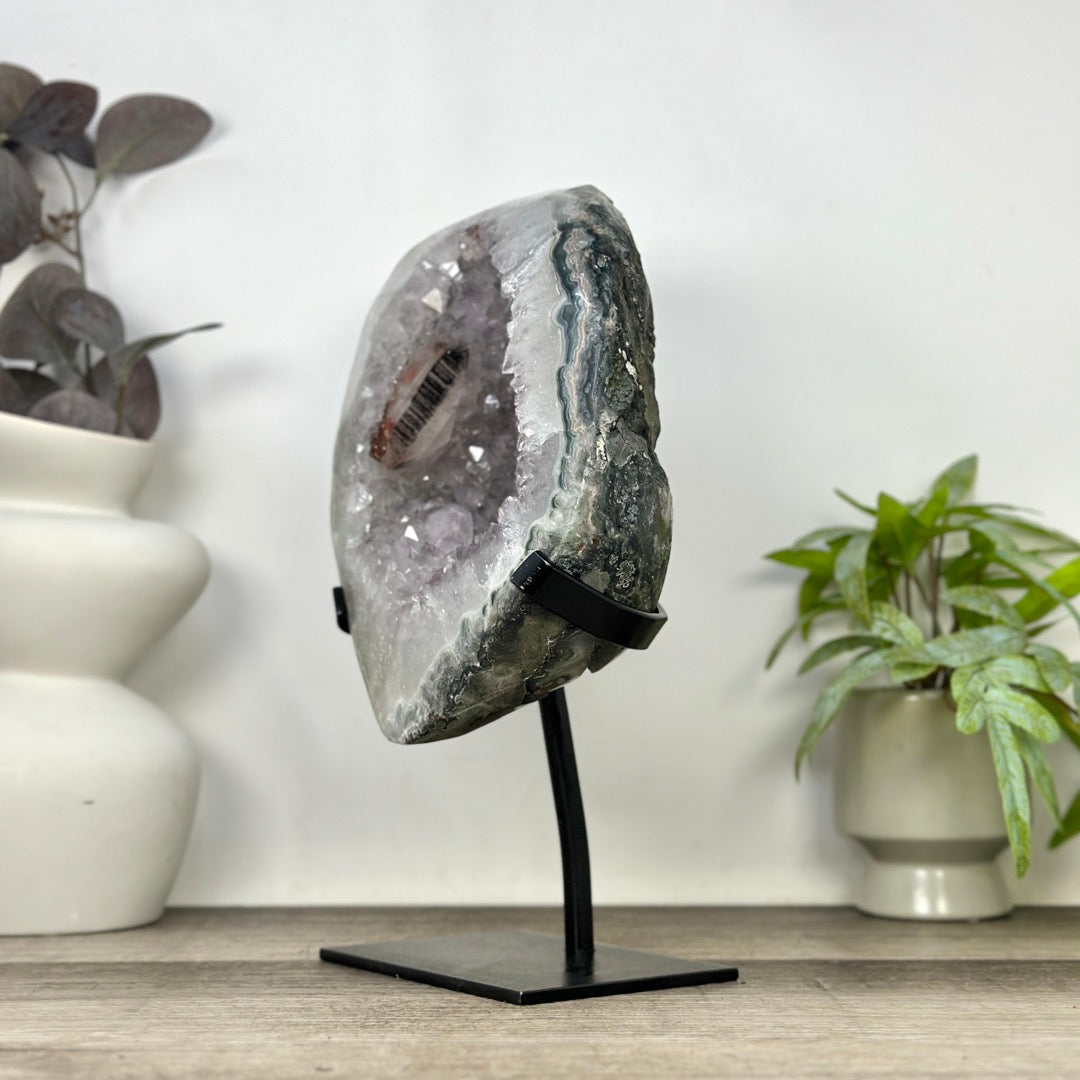 Natural Uruguayan Quartz Geode with Calcite Inclusion - MWS3397