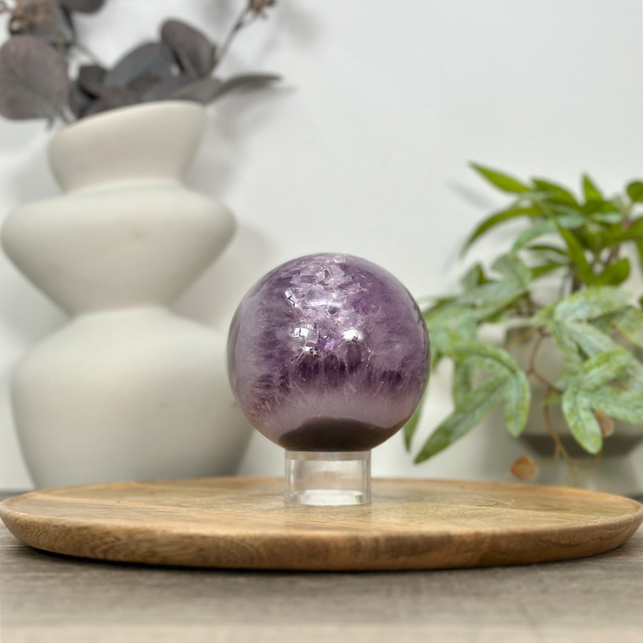 Amethyst Sphere Geode with Large Crystal Formation - SPH0157