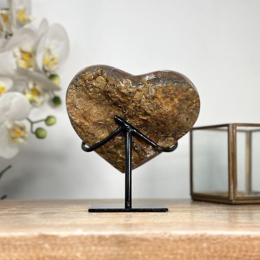 Natural Deep Purple Amethyst Heart Carving - HST0252