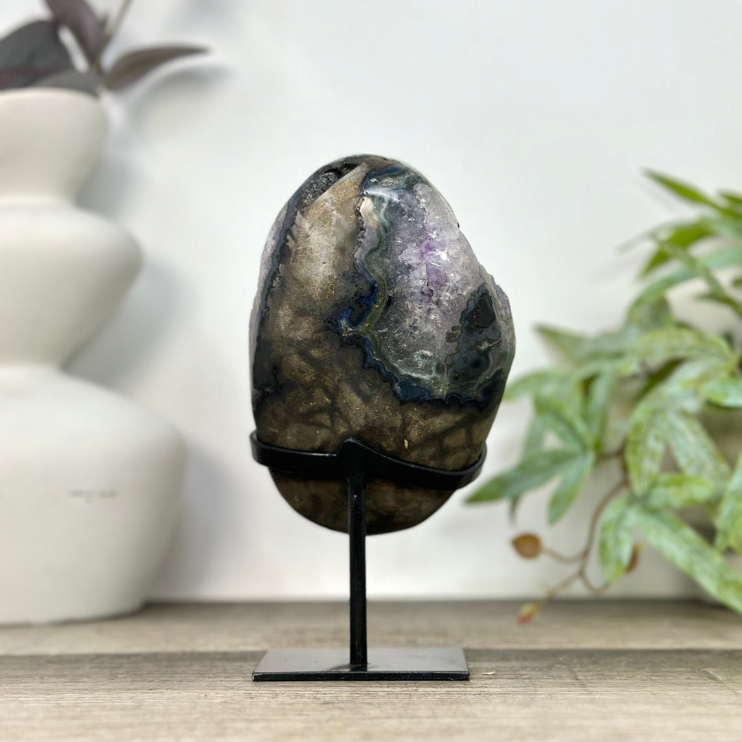Amethyst Crystal Stone with Stalactite Eyes Fomations - MWS3271